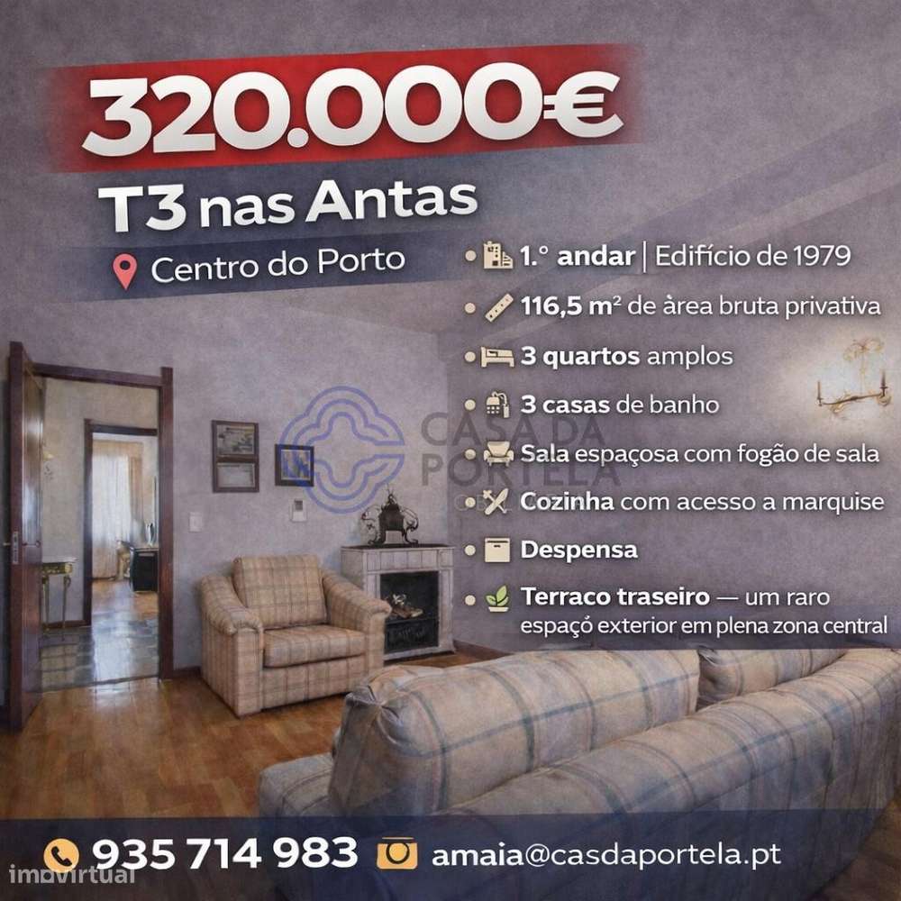 Apartamento T3 Nas Antas Rua Barros Lima Centro Do Porto