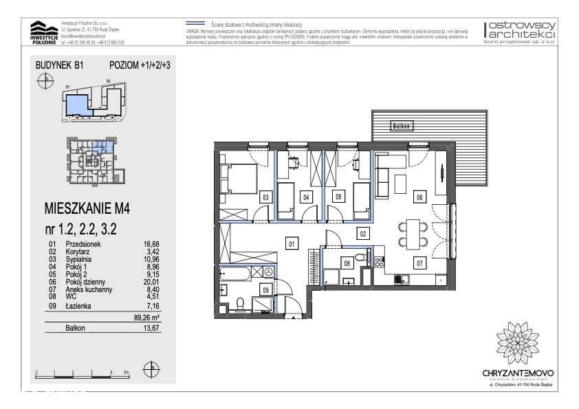 Stylowe M4 z tarasem WINDA PARKING - Pełny obrazek: 2/8