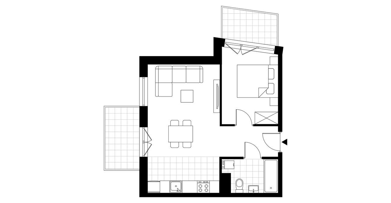 2-pokojowe mieszkanie 38m2 + 2 balkony - Pełny obrazek: 3/8