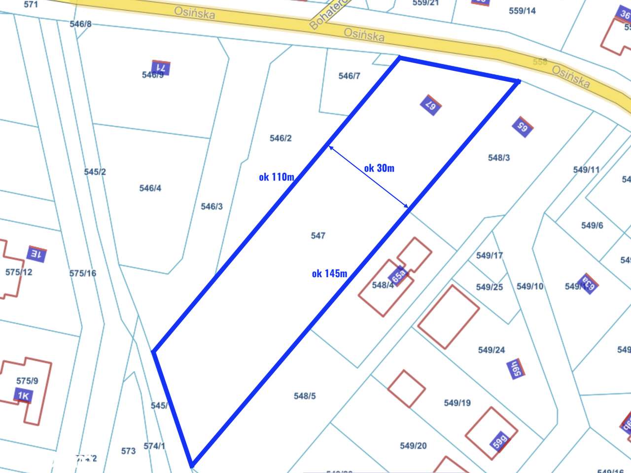 Działka budowlana w Centrum Kępna - 38 ar plus stary dom - Pełny obrazek: 4/15