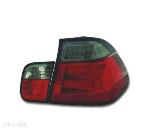 FAROLINS TRASEIROS LED PARA BMW E46 01-05 VERMELHO ESCURECIDO - 2