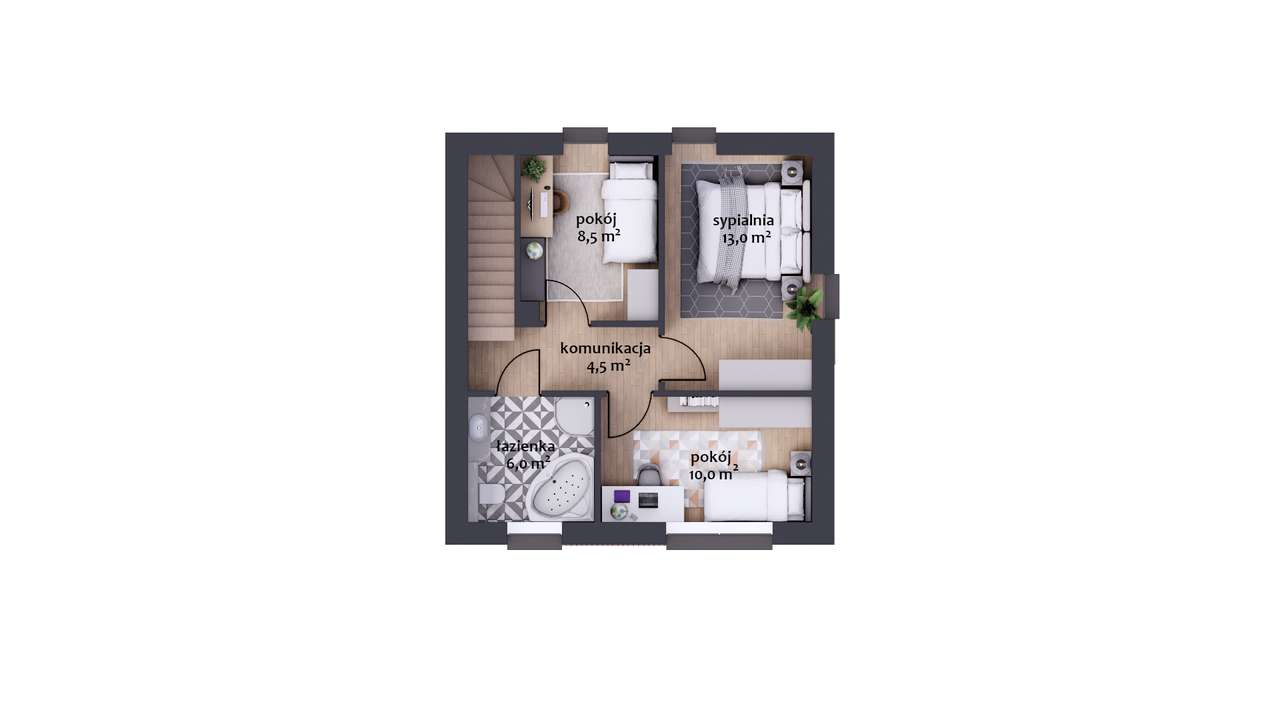 Dom wolnostojący 83,1m2 ul. Chmielna - Stan deweloperski - Pełny obrazek: 4/5