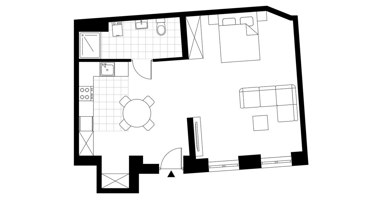 2-pokojowe mieszkanie 48m2 Bezpośrednio - Pełny obrazek: 3/8