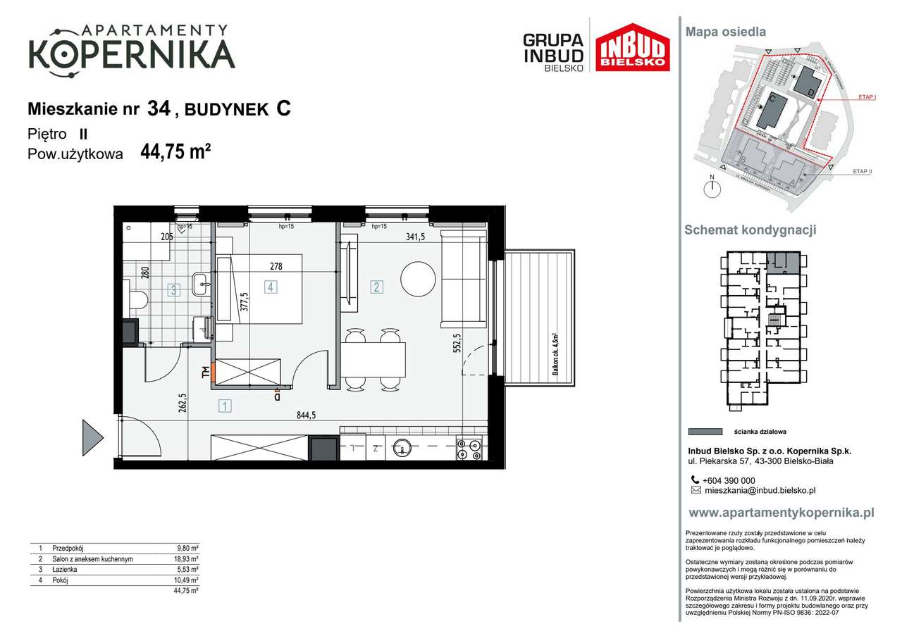 Apartamenty Kopernika | mieszkanie 2-pok. | C_34 - Pełny obrazek: 3/8