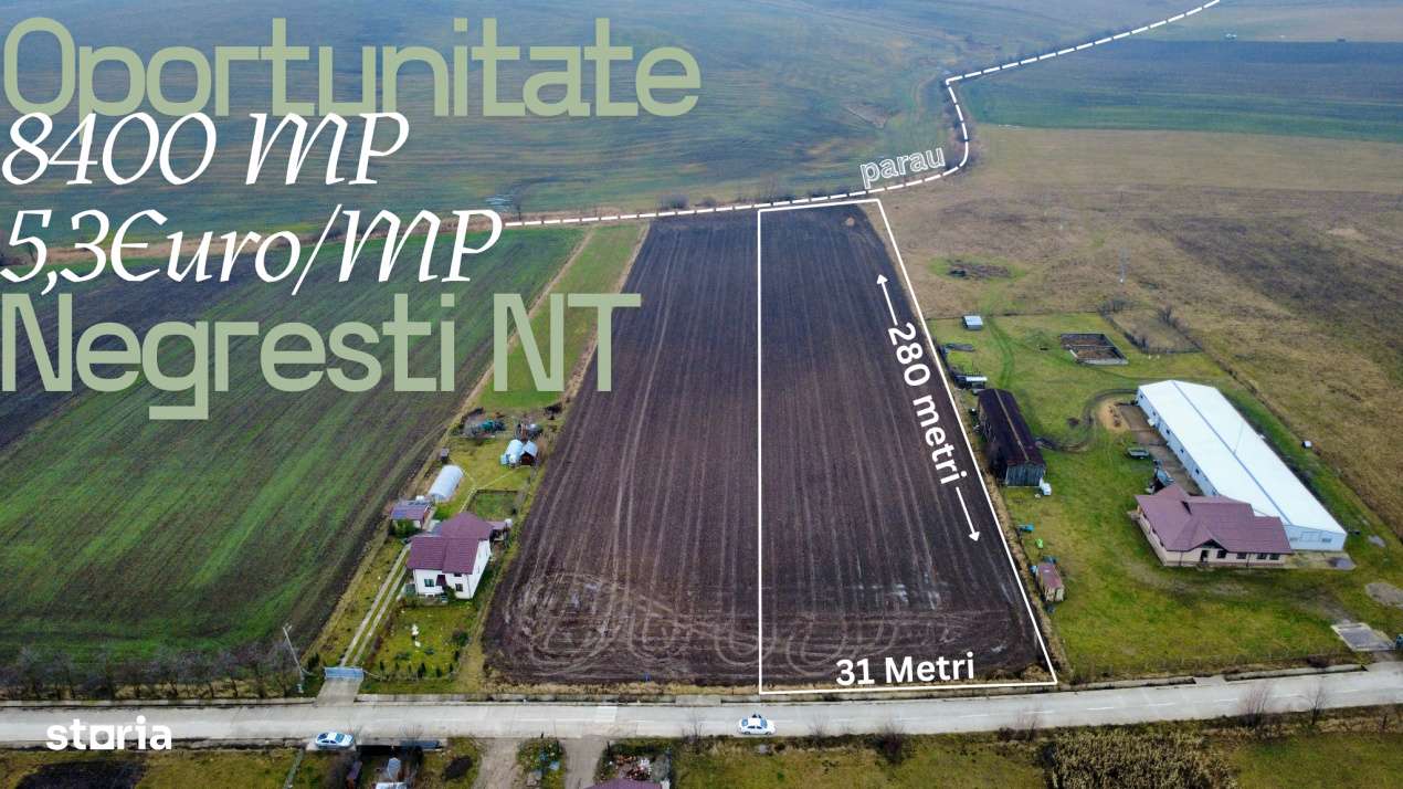 Teren 8.400 mp Negresti – ideal gospodarie, ferma, natura si liniste - Imagine principală: 1/9