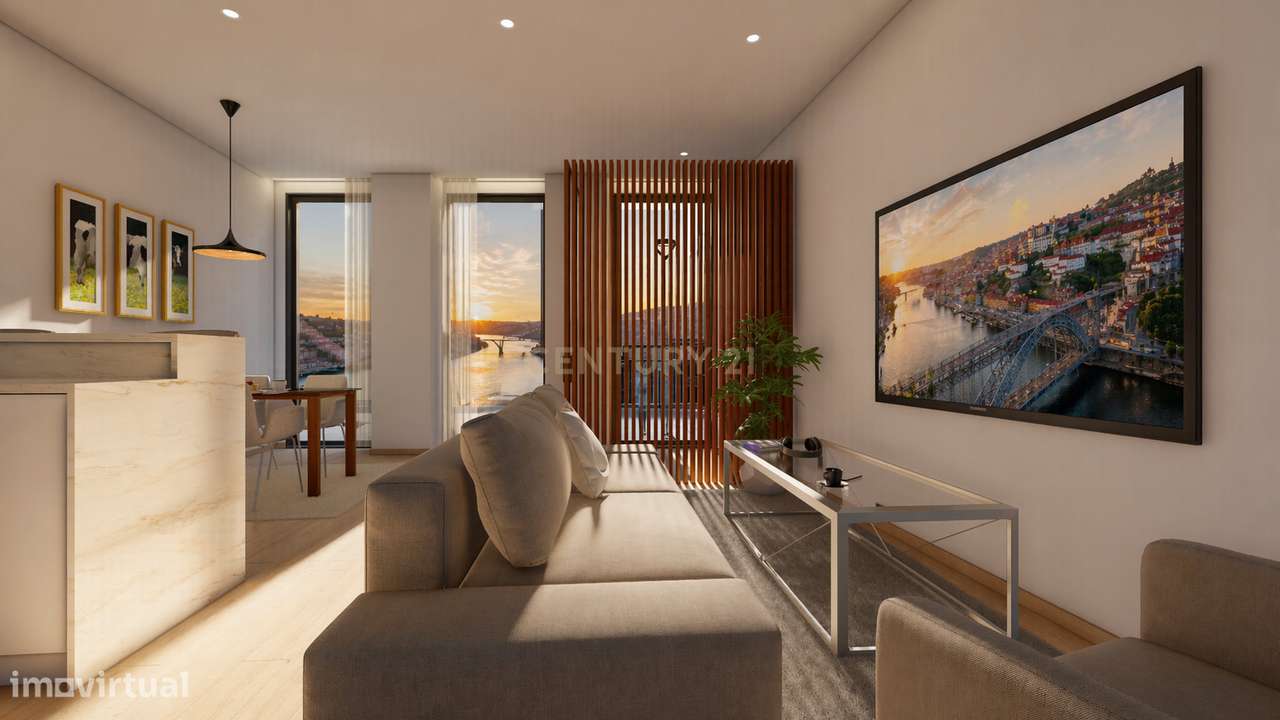 Apartamento T2 Com Terraco No Centro Historico Do Porto Com Cozinha E