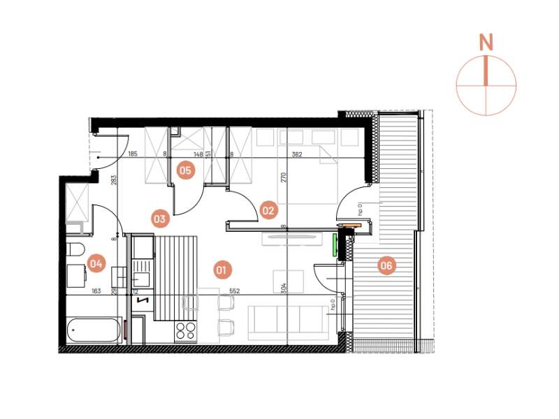 Mieszkanie, 40.32m², 2 pokoje, 2 piętro, C-KLF18-LM12, Nowe Horyzonty - Pełny obrazek: 2/14