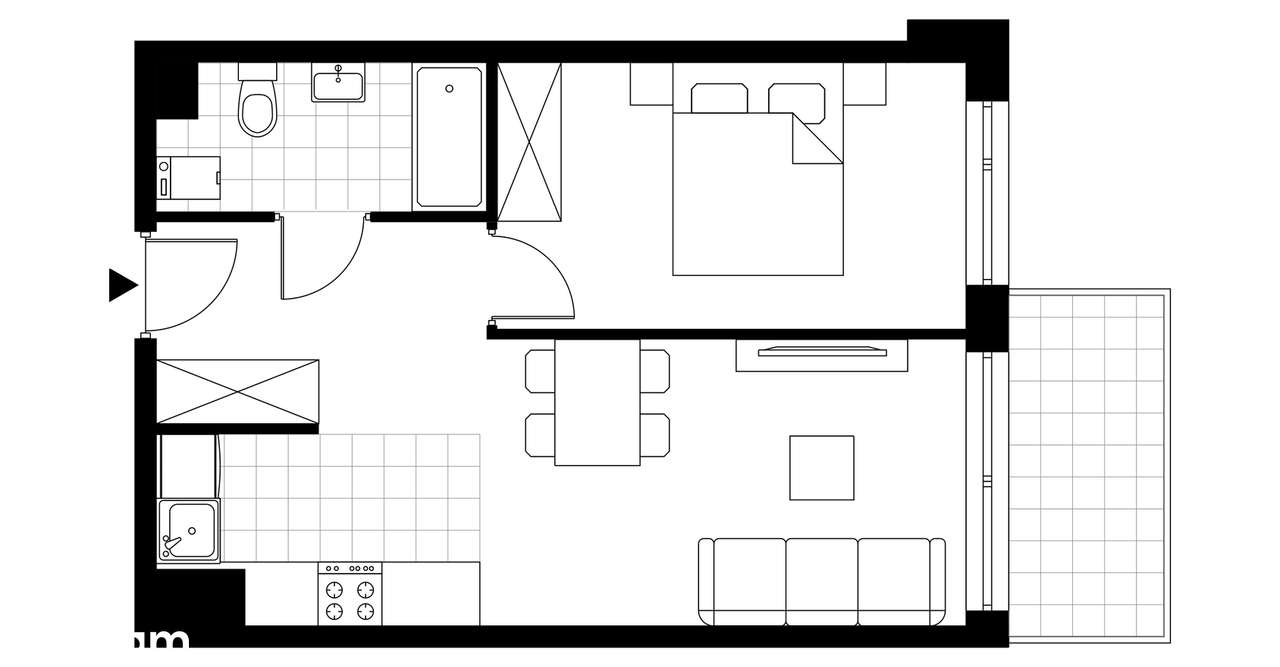 2-pokojowe mieszkanie 40m2 + balkon Bez Prowizji - Pełny obrazek: 3/8
