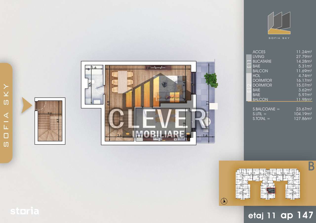 Apartament tip Dupex 3 camere-Bucatarie 14mp-Metrou N. Teclu - Imagine principală: 1/6