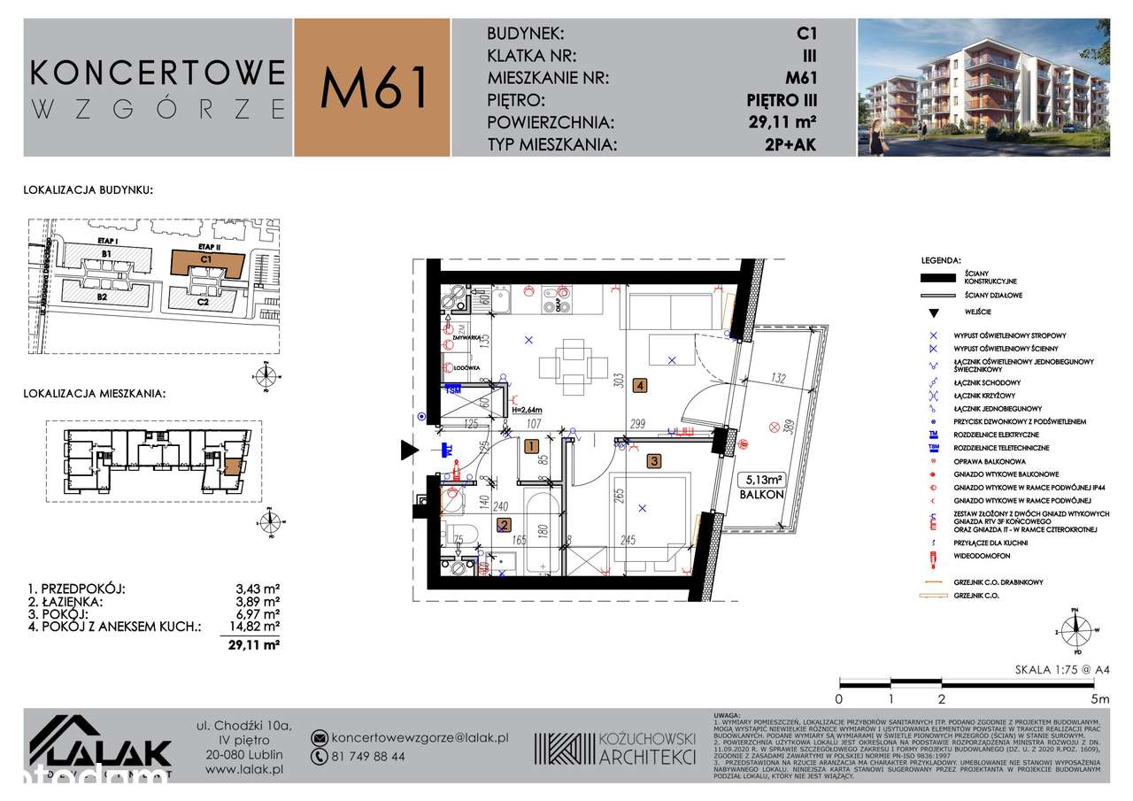 2-pokojowe mieszkanie 29m2 + balkon Bezpośrednio - Pełny obrazek: 2/7