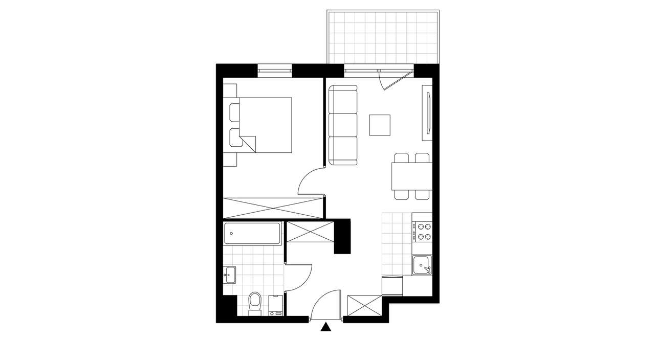 1-pokojowe mieszkanie 38m2 Bez Prowizji - Pełny obrazek: 3/8