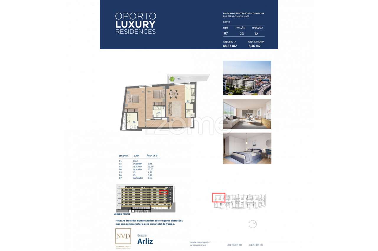 Novo empreendimento Oporto Luxury Residences - Apartamento T2 CG - Grande imagem: 2/15