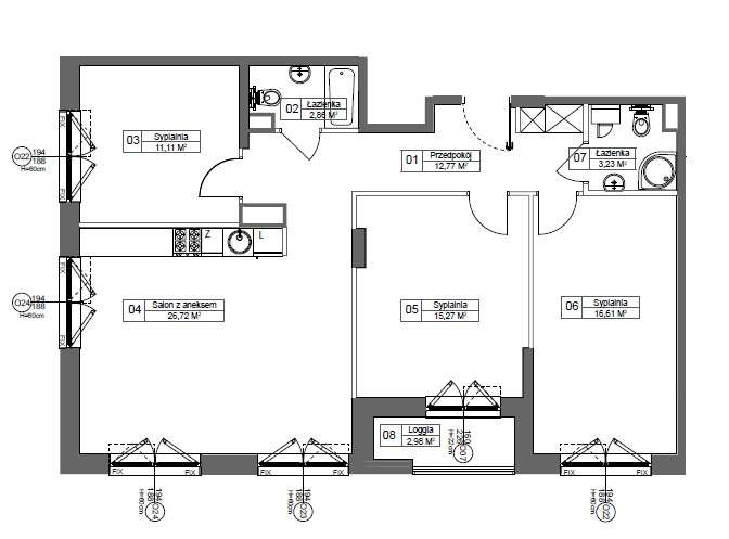 88m², 4 pok., balkon, winda, klimatyzacja, garaż, komórka lok.-19