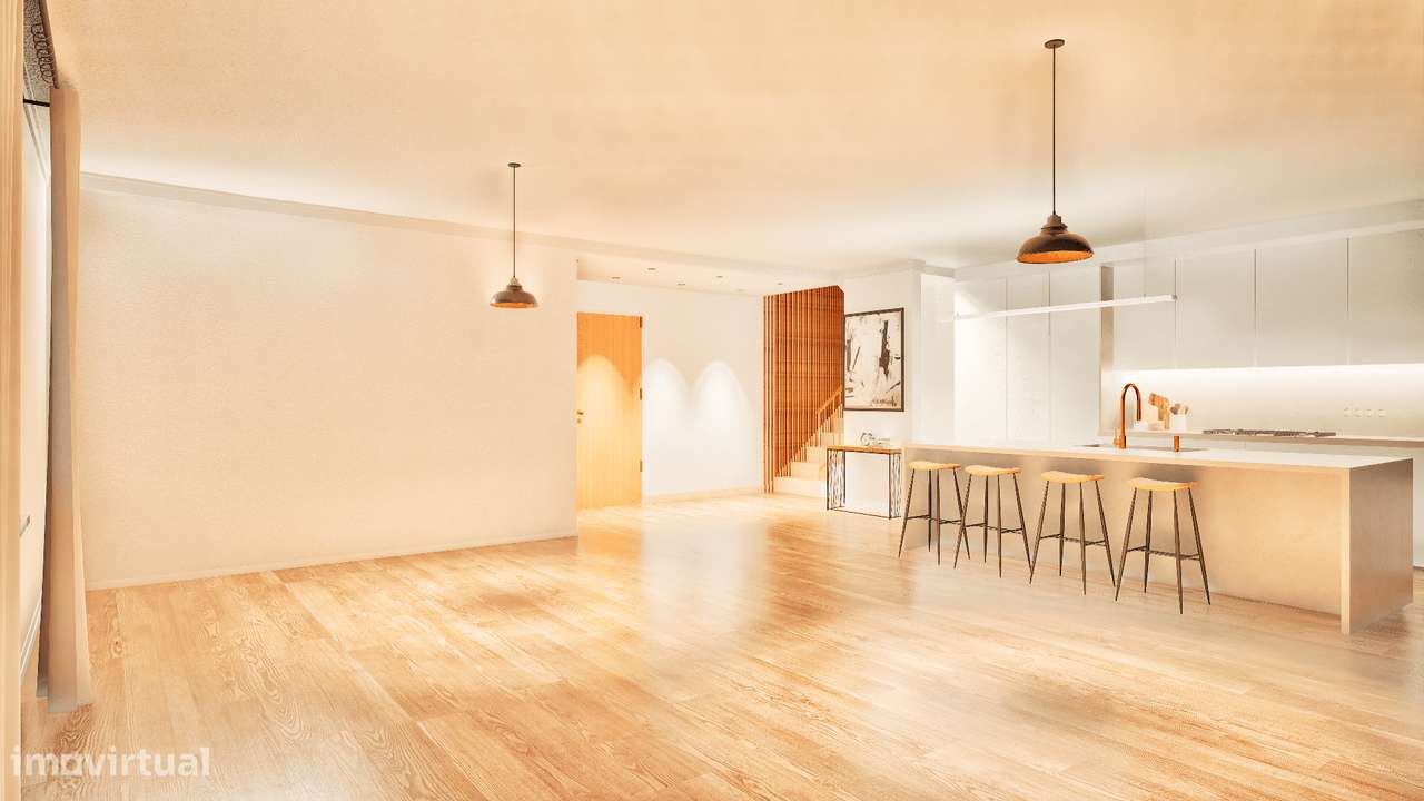 Duplex T4  com terraço, 3 lugares de garagem e vista rio - Grande imagem: 4/55