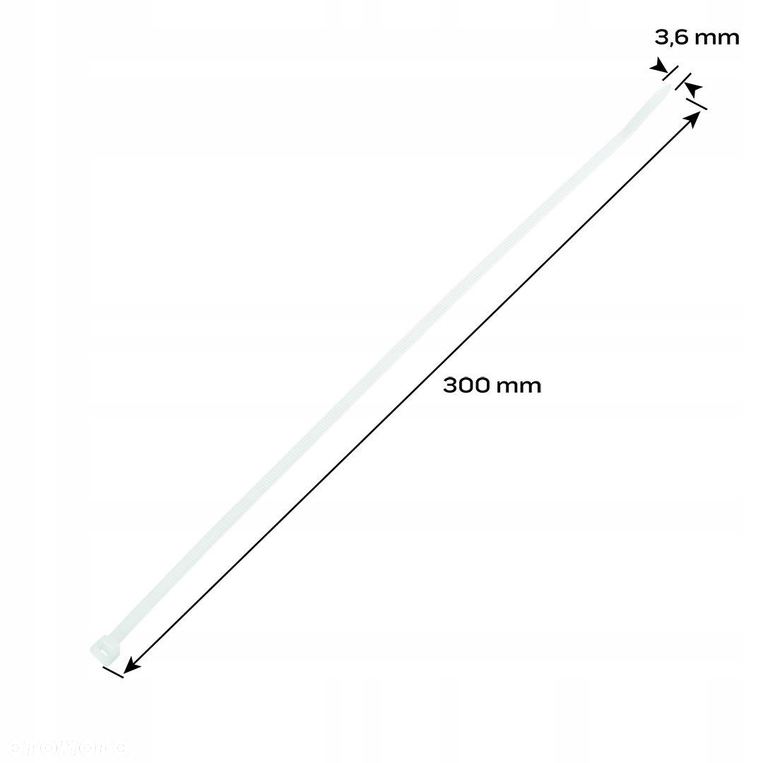 NEO TOOLS ODPORNE OPASKI ZACISKOWE 3.6 X 300MM ZESTAW 100SZTUK BIAŁE 01-604 - 6