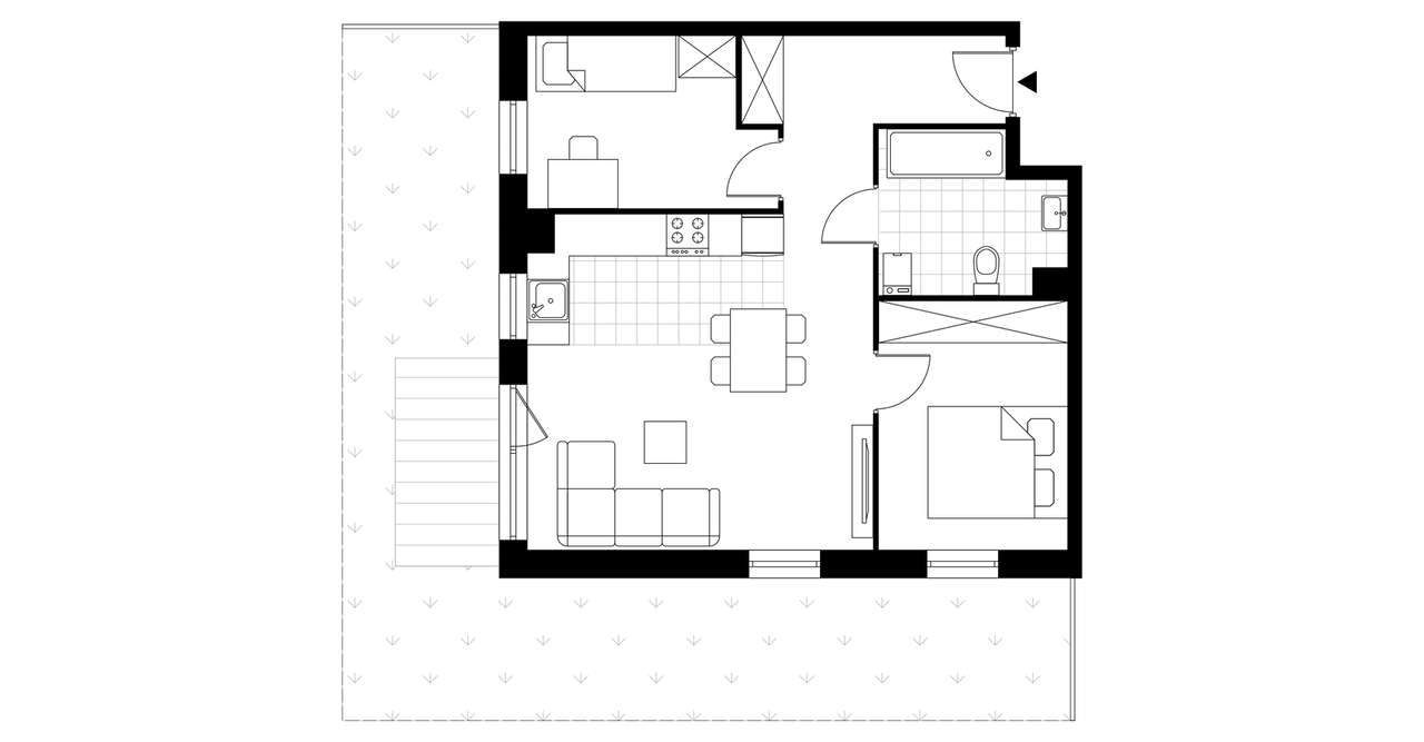 3-pokojowe mieszkanie 52m2 + ogródek - Pełny obrazek: 3/8