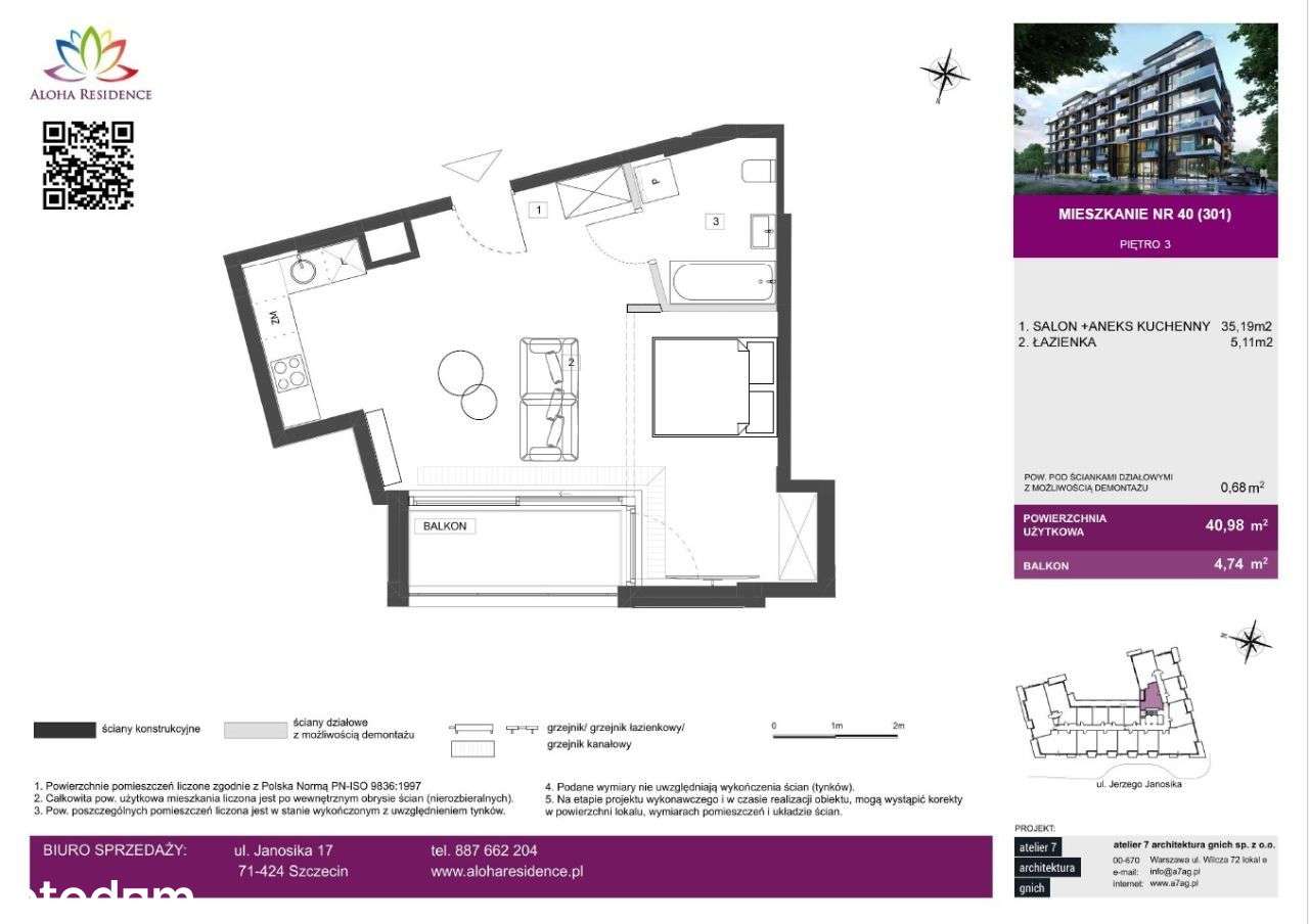 Aloha Residence | nowe mieszkanie nr 301 - Pełny obrazek: 2/20