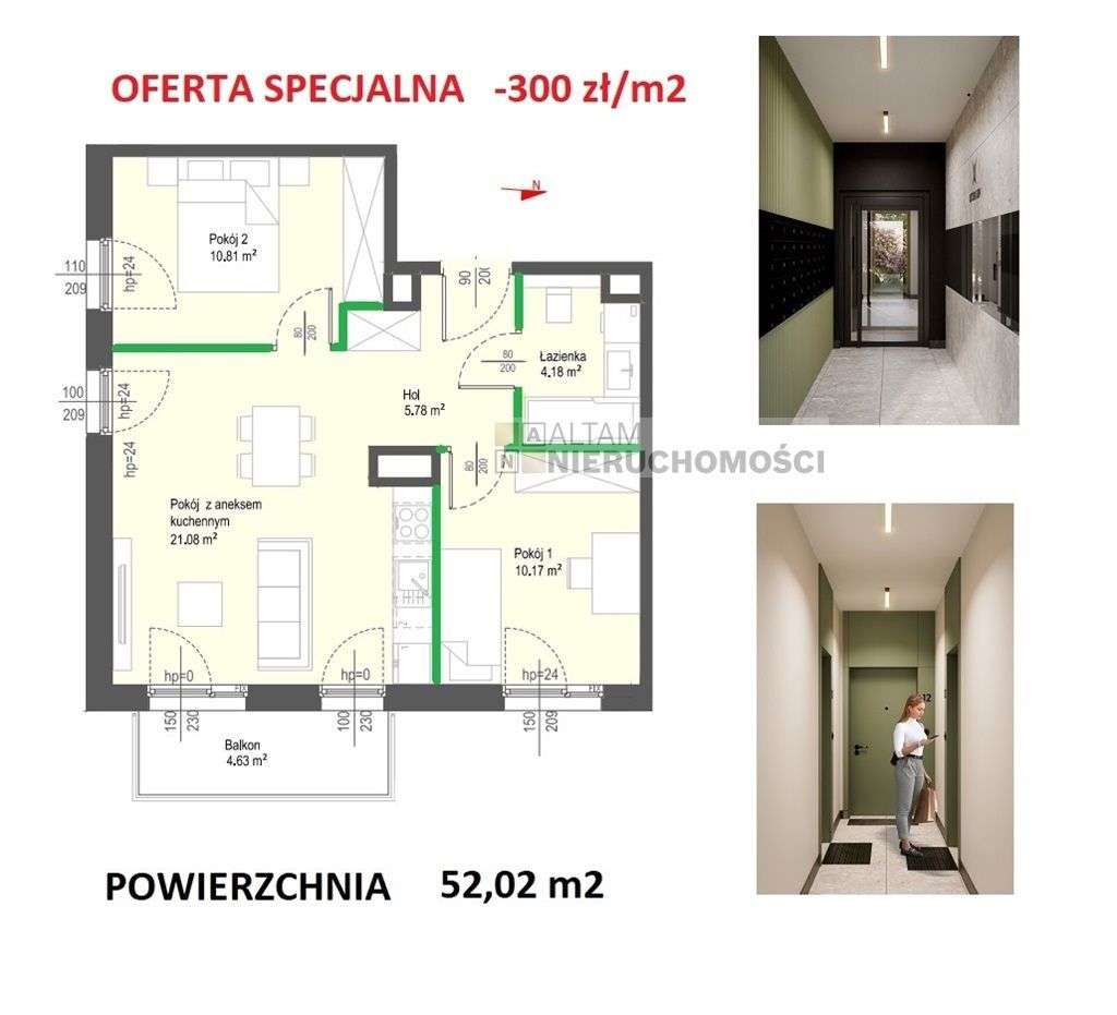 3pok 52m2 balkon|-300zł/m2|park|0%-0