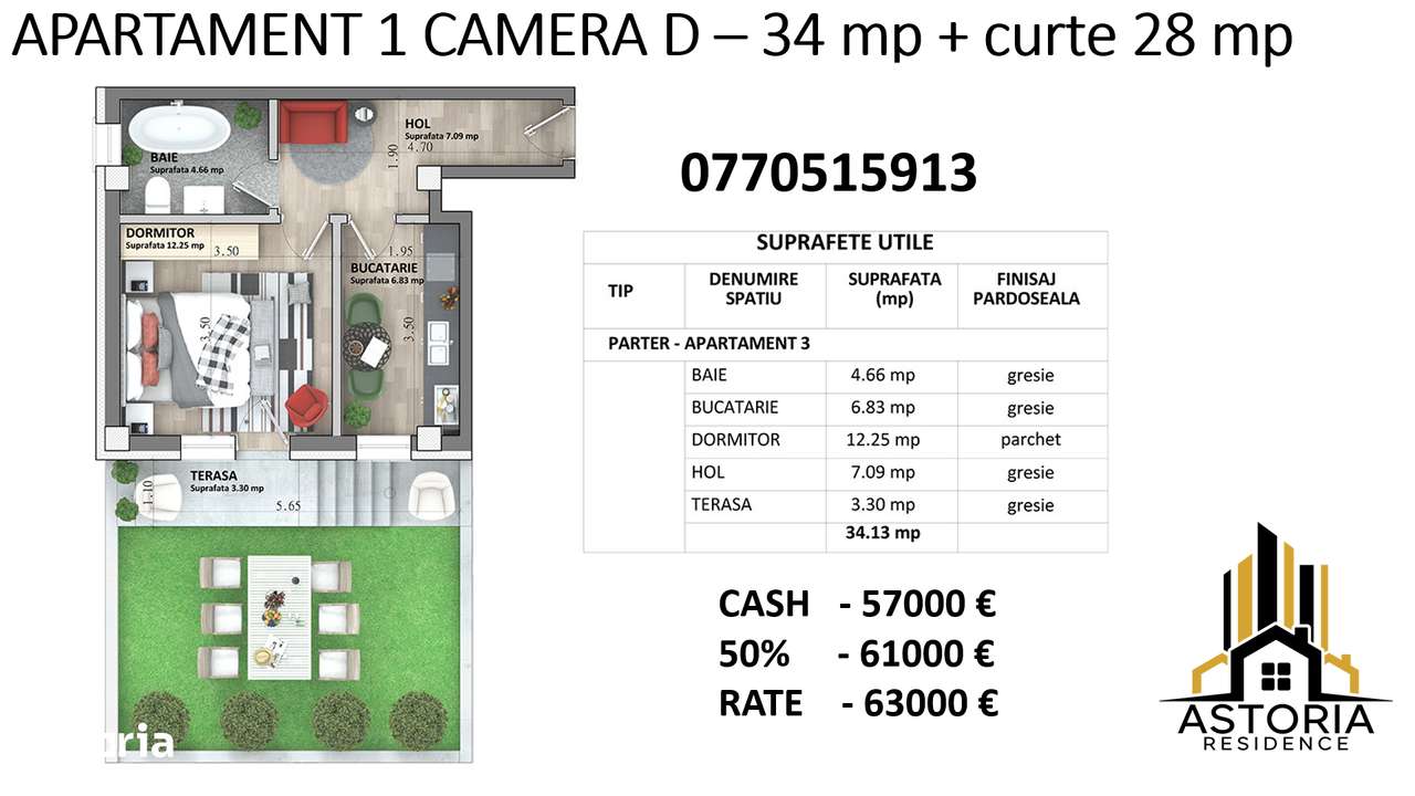 DISCOUNT 6% Astoria Residence Apartamente 1 - 2 camere  Lunca Cetatuii-18