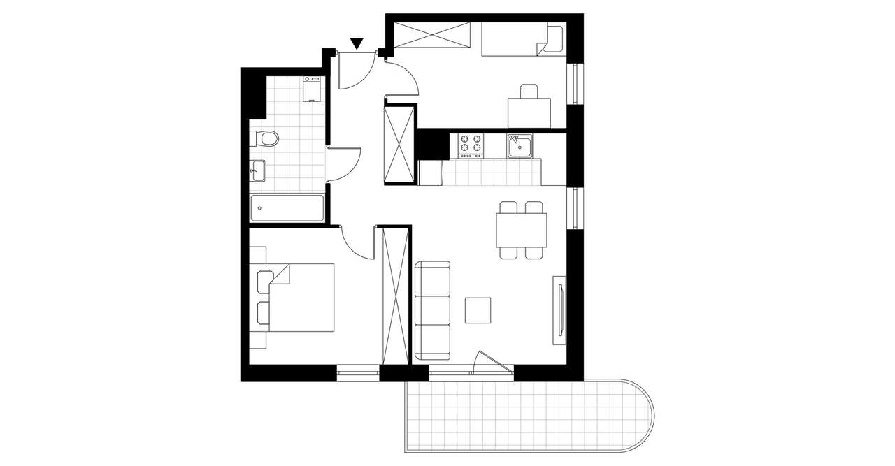 3-pokojowe mieszkanie 52m2 + balkon - Pełny obrazek: 3/6