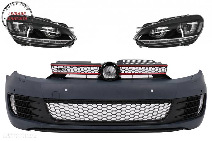 Bara Fata cu Faruri LED Semnal Dinamic VW Golf VI 6 (2008-2013) GTI U Design- livrare gratuita - 1
