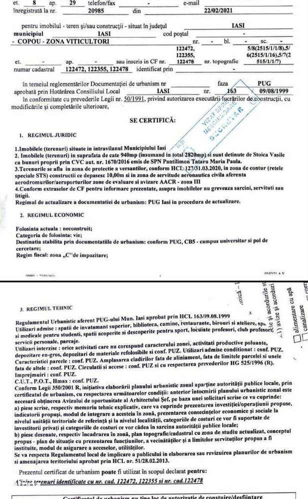 Viticulori, intrare prin Pacurari sau Aleea M. Sadoveanu, 2820 mp-2