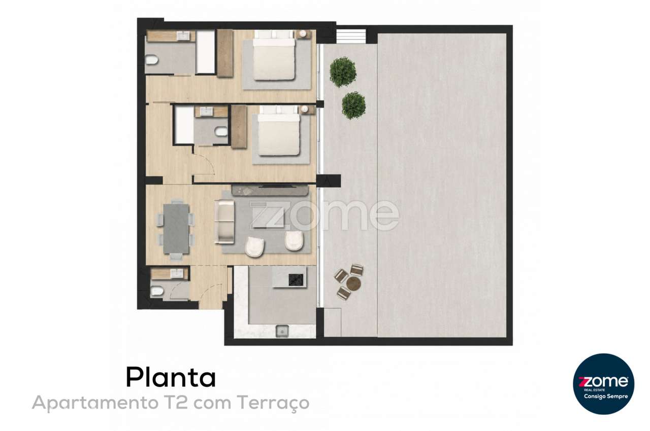 Apartamento T2 novo, com terraço e piscina, em Ponta Delgada-38