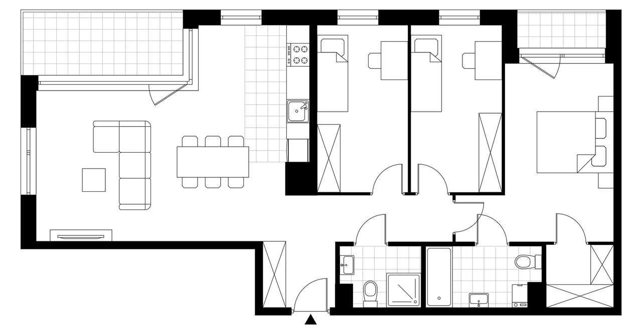 4-pokojowe mieszkanie 87m2 + 2 balkony - Pełny obrazek: 3/8