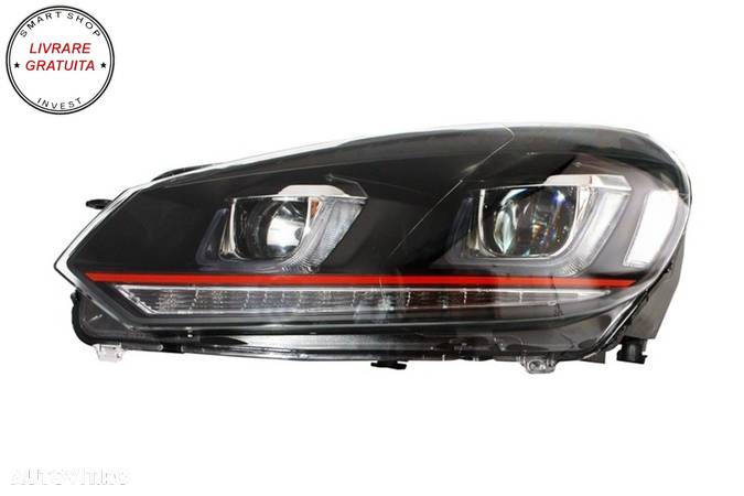 Ansamblu Bara Fata VW Golf VI 6 (2008-2013) cu Faruri LED Golf 7 U Design Semnal D- livrare gratuita - 8