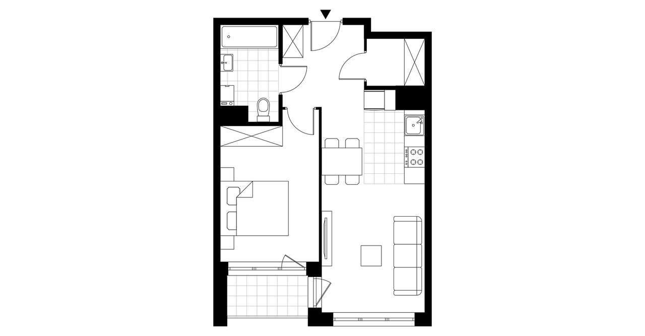 2-pokojowe mieszkanie 44m2 + loggia Bez Prowizji - Pełny obrazek: 4/9