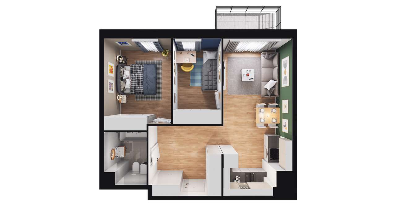 2-pokojowe mieszkanie 51m2 + balkon Bez Prowizji - Pełny obrazek: 2/8