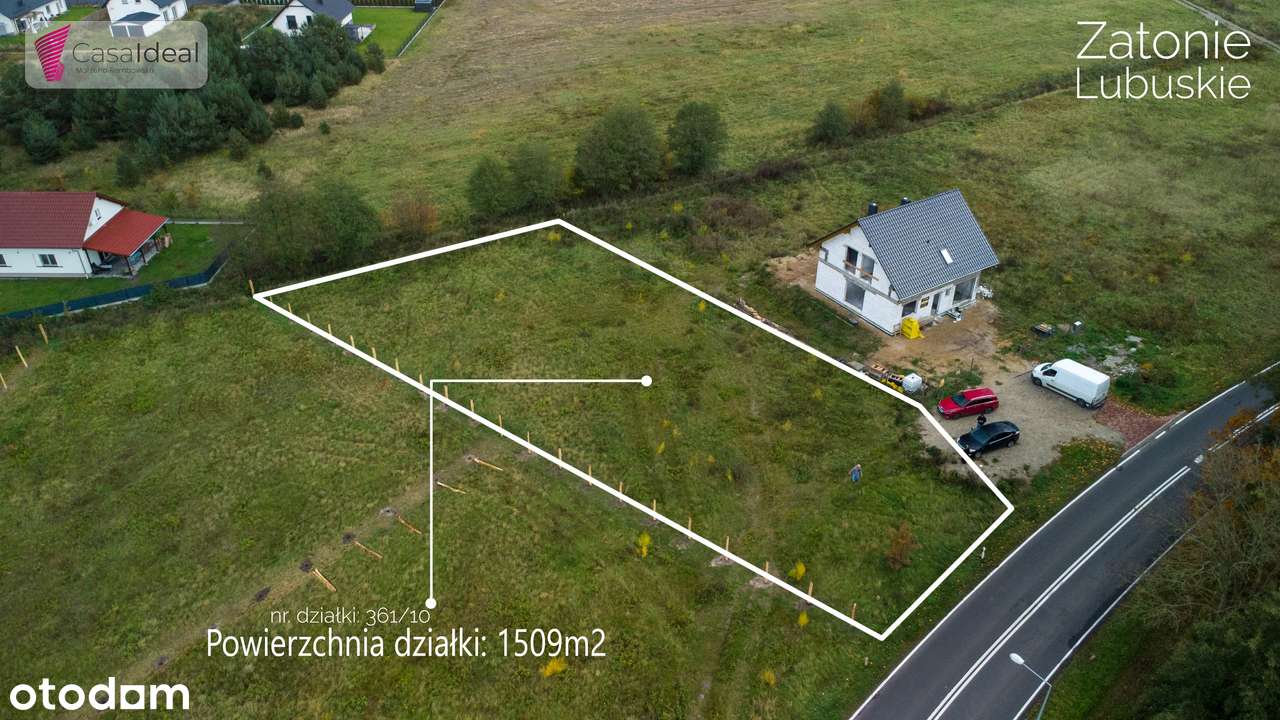 Na sprzedaż działka budowlana 1509 m² – Zatonie, ul. Zielonogórska!-1