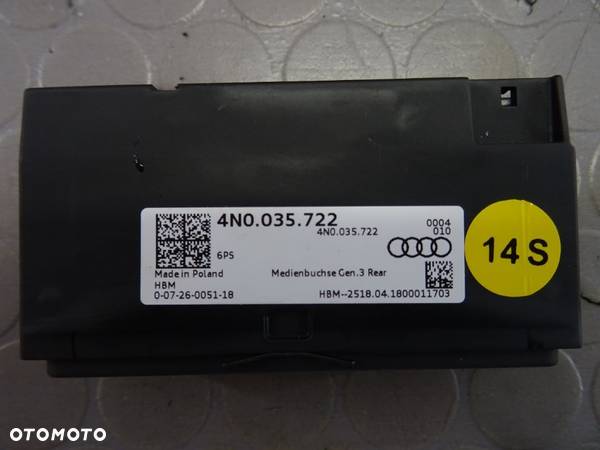 4N0035722 Port USB Audi A6 C8 A8 Q7 4M czesci - 2