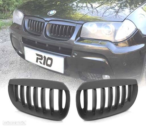 GRELHAS FRONTAIS PARA BMW X3 03-07 PRETA MATT - 1