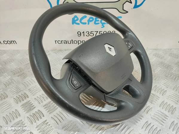 VOLANTE GUIADOR COMPLETO RENAULT MEGANE III 3 MK3 FASE 1 GRANDTOUR TOURER CARRINHA HATCHBACK CARRO AIRBAG 985100007R SCÉNIC III 3 MK3 KANGOO GRAND KANGOO II 2 MK2 - 4