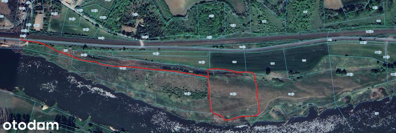 Łąka nad rzeką Wartą pomiedzy Górkami a Santokiem o pow. 1,52 ha - Pełny obrazek: 1/3