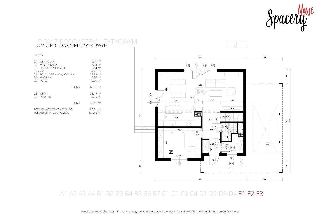 Wolnostojący dom z wiatą -"E" - działka 9 ar - stan deweloperski-5