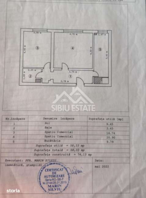 Spatiu comercial LA PRET DE APARTAMENT in Sibiu cu s. utila 56 mp.- Zo-7