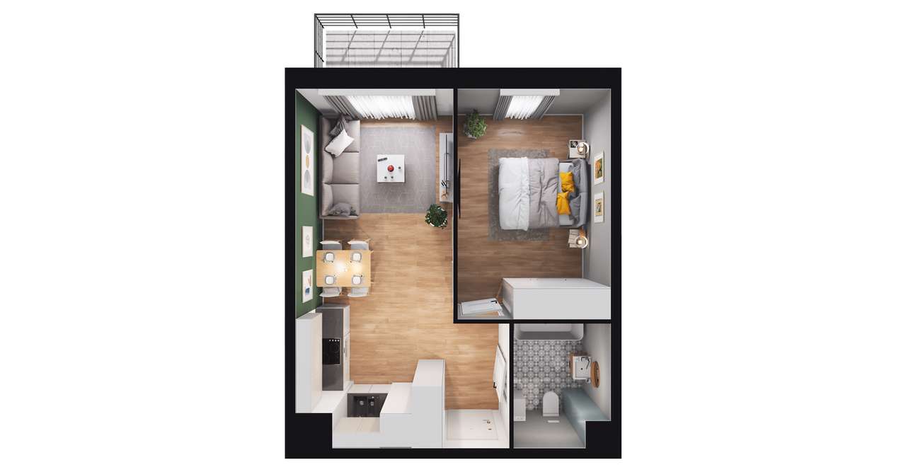 2-pokojowe mieszkanie 38m2 + balkon Bez Prowizji - Pełny obrazek: 2/8