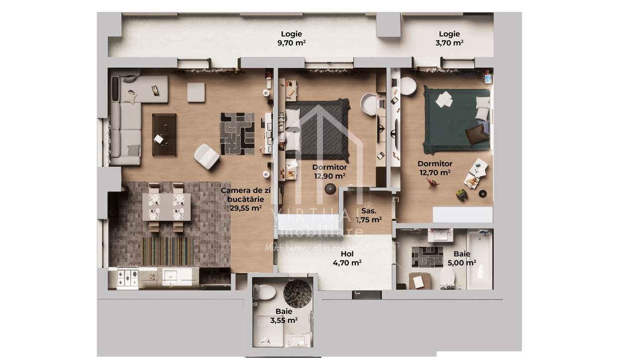Apartament cu 3 camere si logie de 13,4 mp - Calea Surii Mici - Imagine principală: 3/11