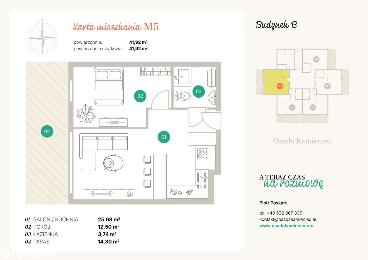 Osada Kamieniec|mieszkanie z dużym ogródkiem| B_M5 - Pełny obrazek: 2/9