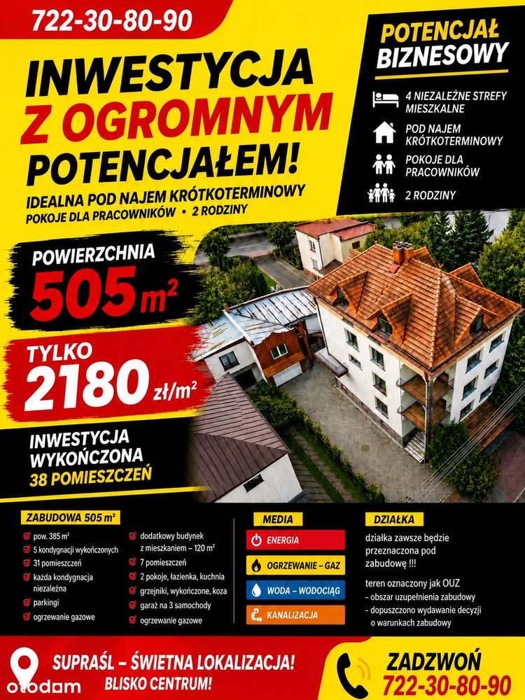 Dom na sprzedaż, 505 m², Supraśl