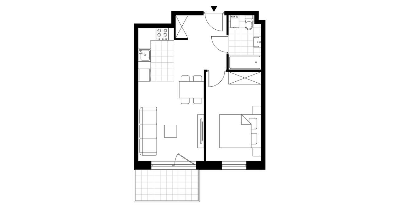 2-pokojowe mieszkanie 39m2 + balkon Bezpośrednio - Pełny obrazek: 3/8