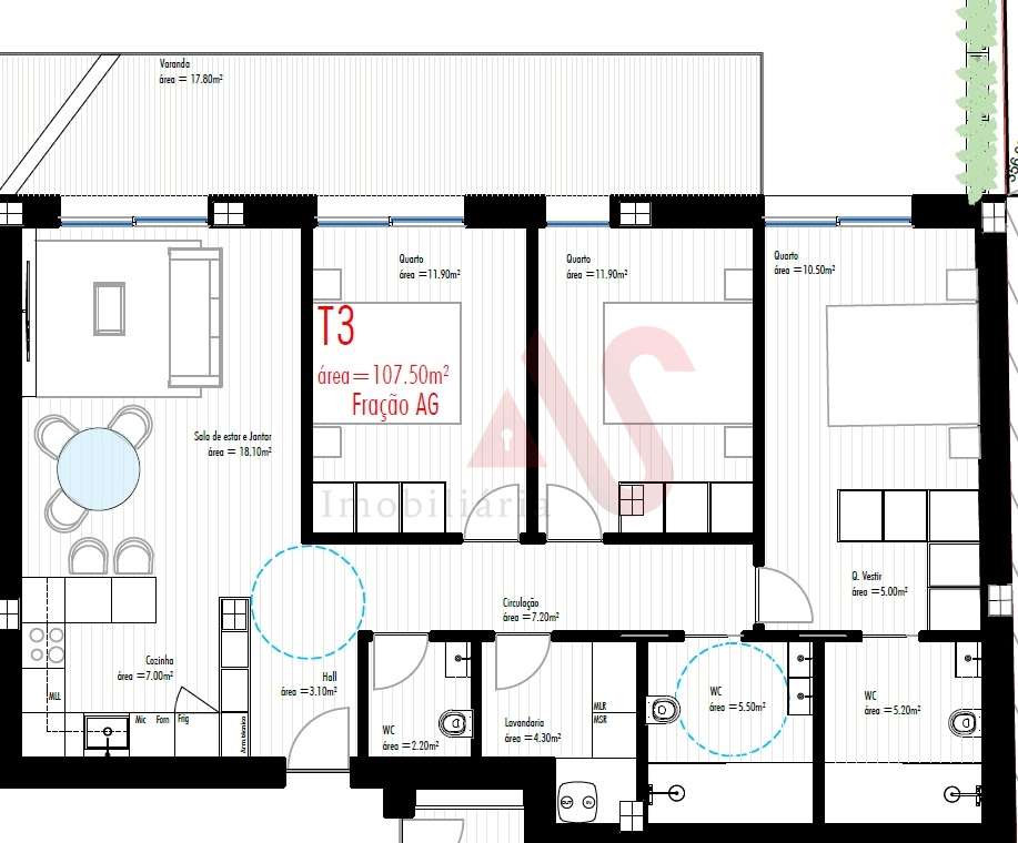 Apartamentos&#8203;&#8203;&#8203;&#8203;&#8203;&#8203;&#8203; T3 em Co - Grande imagem: 5/5