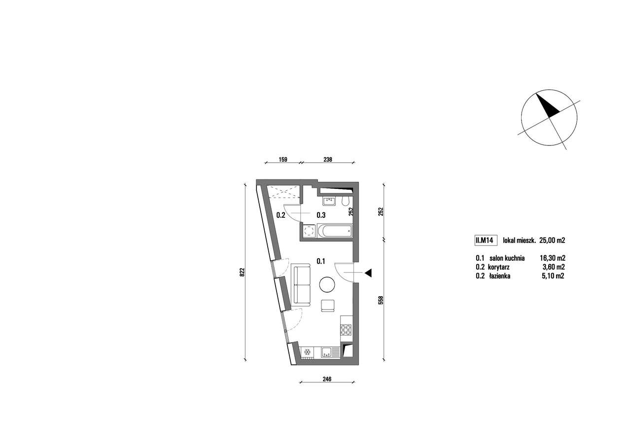 Westerplatte 5a | mieszkanie 1-pok. | II.M14 - Pełny obrazek: 2/9