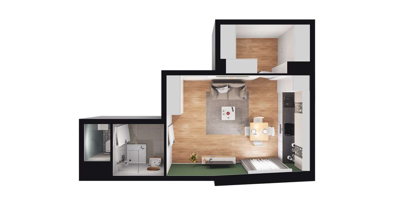 1-pokojowe mieszkanie 36m2 Bezpośrednio - Pełny obrazek: 3/9