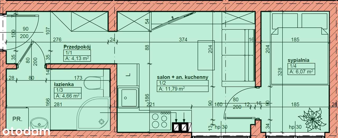 2 pokoje z ogródkiem– Piaski! Nowy budynek, stan deweloperski-3