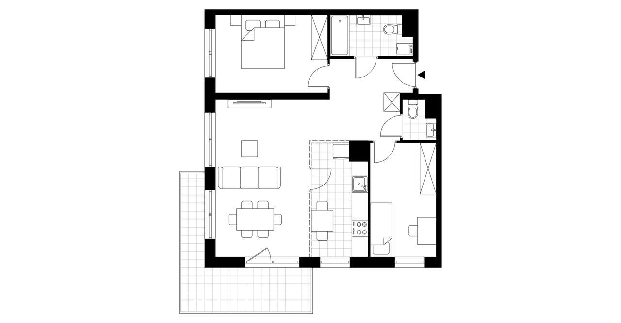 3-pokojowe mieszkanie 66m2 + balkon - Pełny obrazek: 3/8