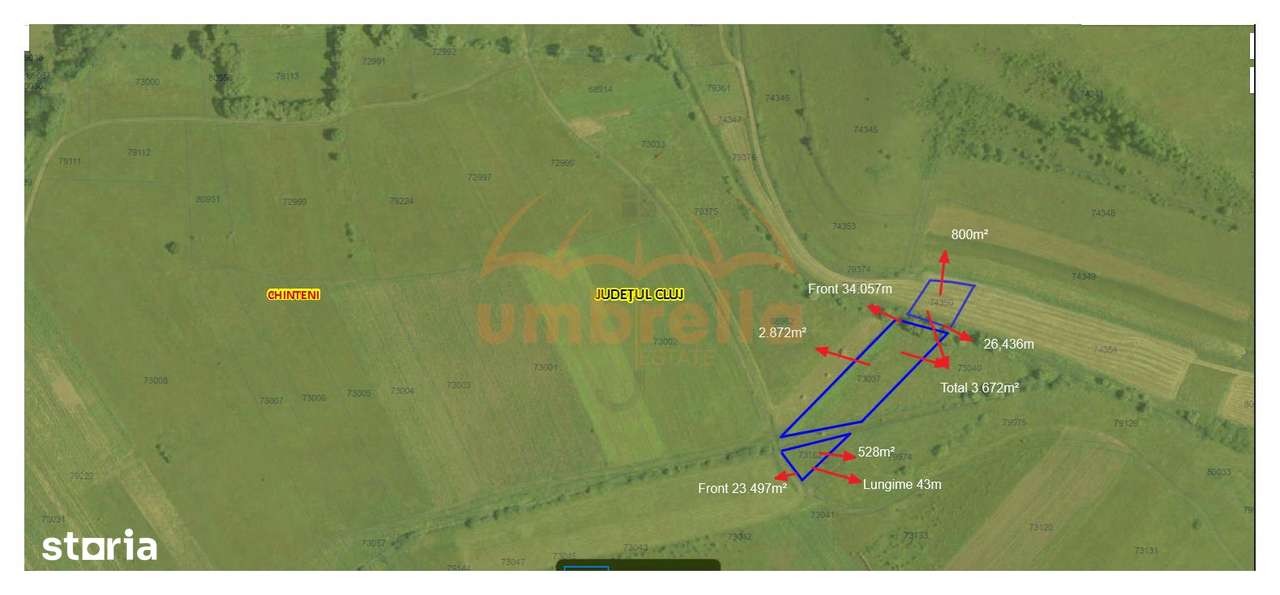 Teren de vanzare intravilan Chinteni 4.200m² - Imagine principală: 1/4