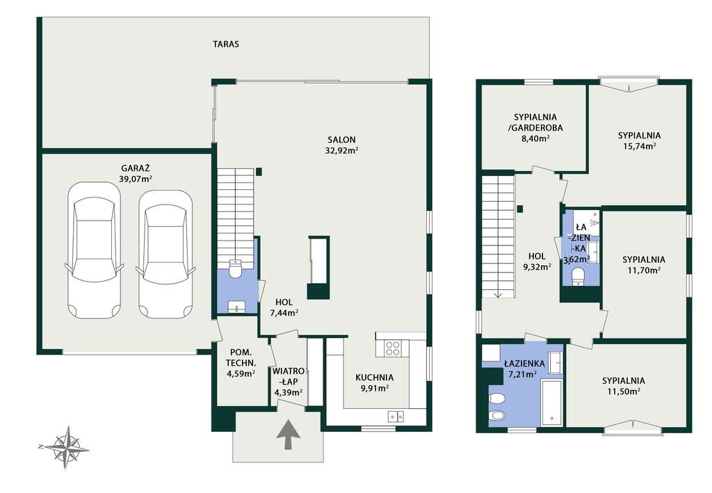 Dom 188m2 duży ogród 2x garaż | Zielona Białołęka - Pełny obrazek: 5/14